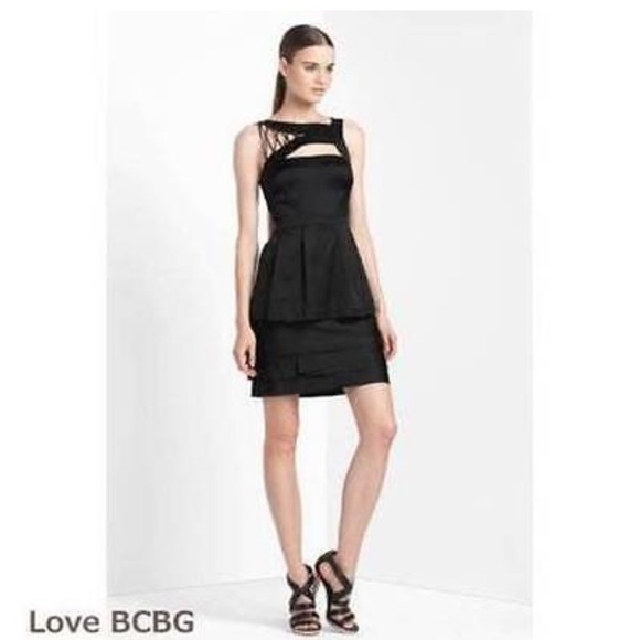 Black BCBG Shoelace Shoulder Detail Dress (Size 10) - Picture 3 of 11